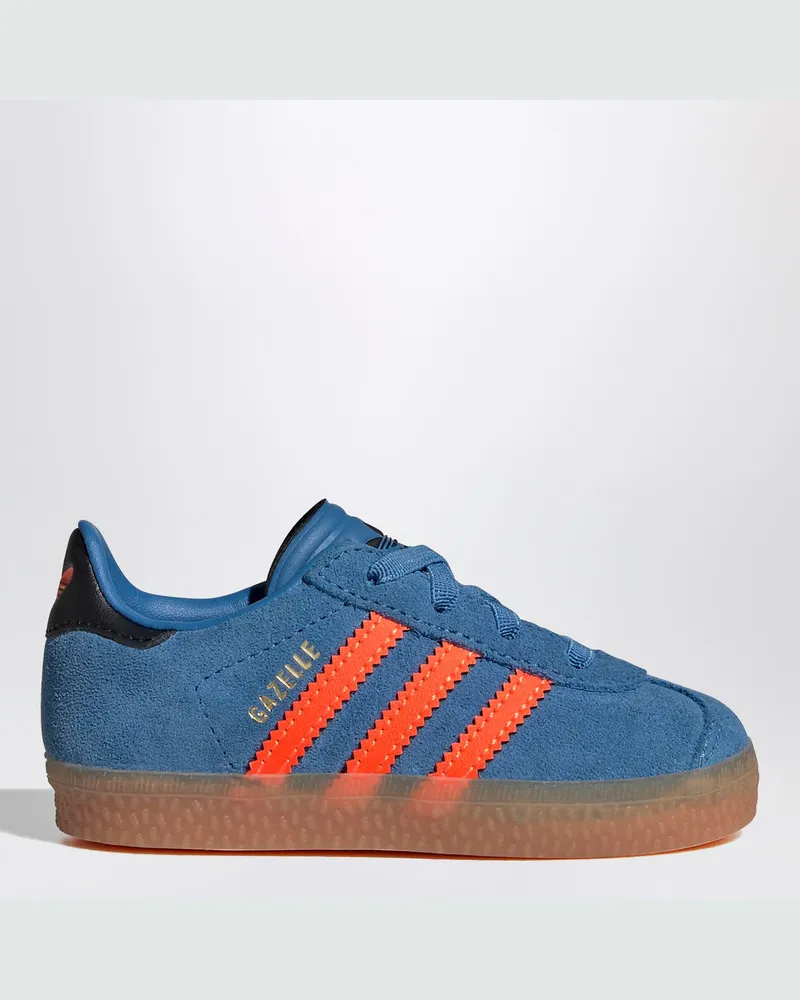 adidas Gazelle Focus Blau/Solar Orange Sneaker mit elastischen Schnürsenkeln Light