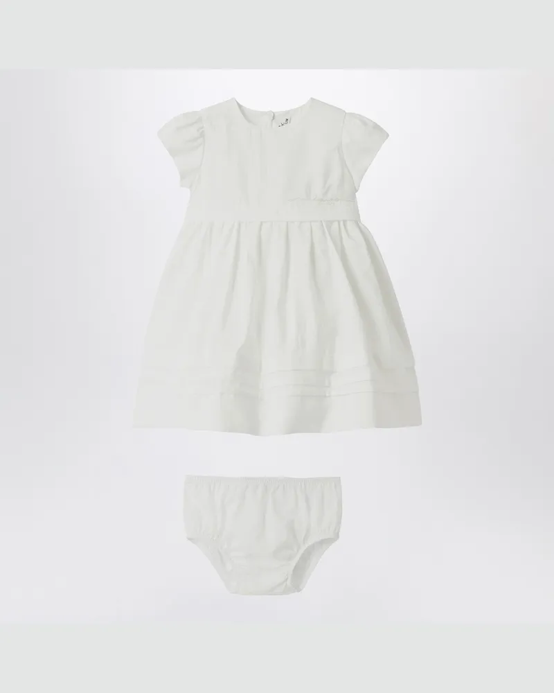 Il Gufo White dress with culotte in viscose poplin White