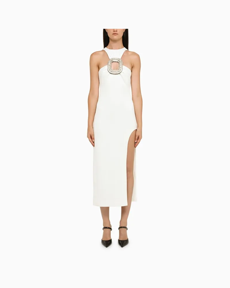 David Koma Weißes asymmetrisches Midikleid Weiß