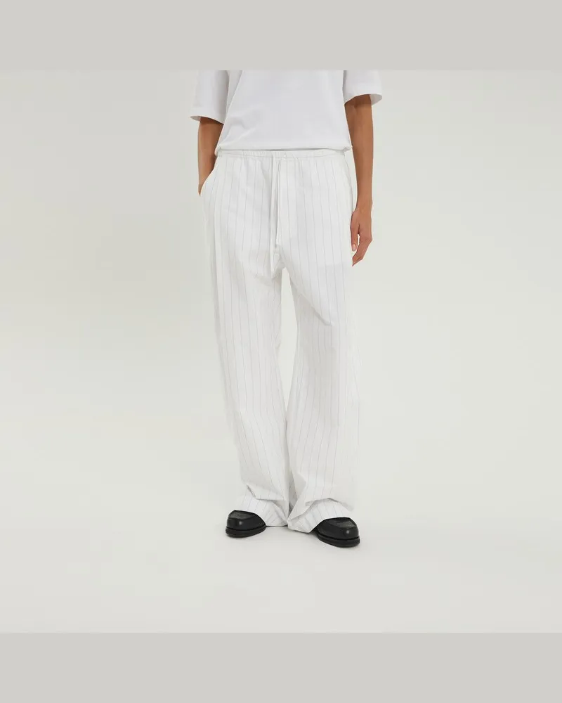 1989 STUDIO Weiße gestreifte boxy Hosen Weiß