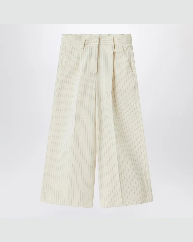 Il Gufo Gestreifte Hose aus Baumwolle White