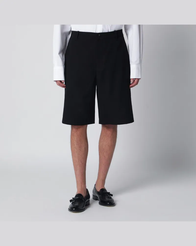 Jacquemus Schwarze Camargue Shorts aus Baumwollcanvas Black
