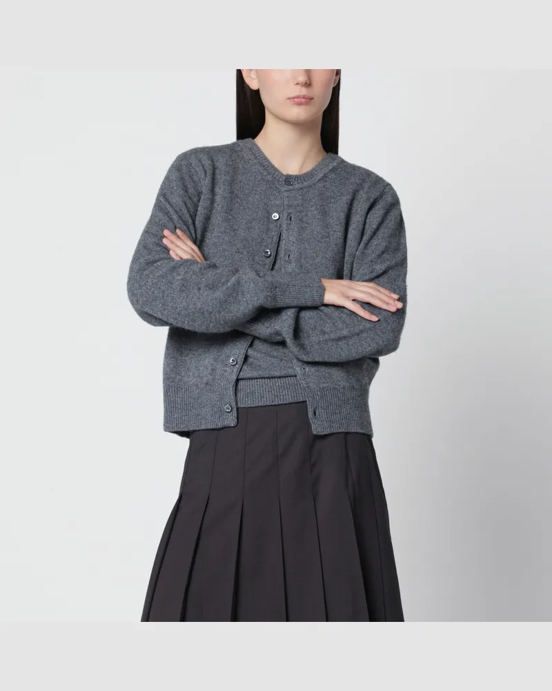 Dunst Charcoal grey V-neck cashmere blend sweater Grey