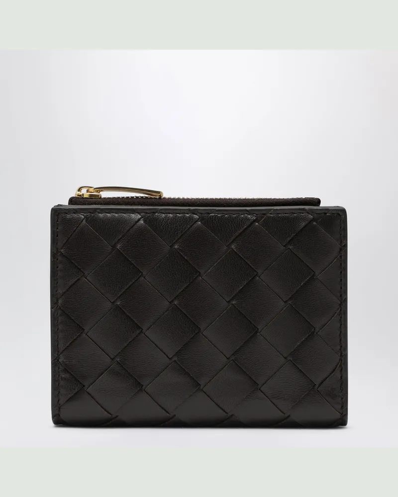 Bottega Veneta Kleines Intrecciato Bi-Fold-Portemonnaie in Fondant Brown