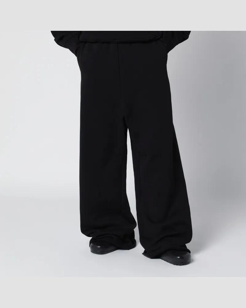 Entire Studios Schwarze weite Baumwoll-Jogginghose Black