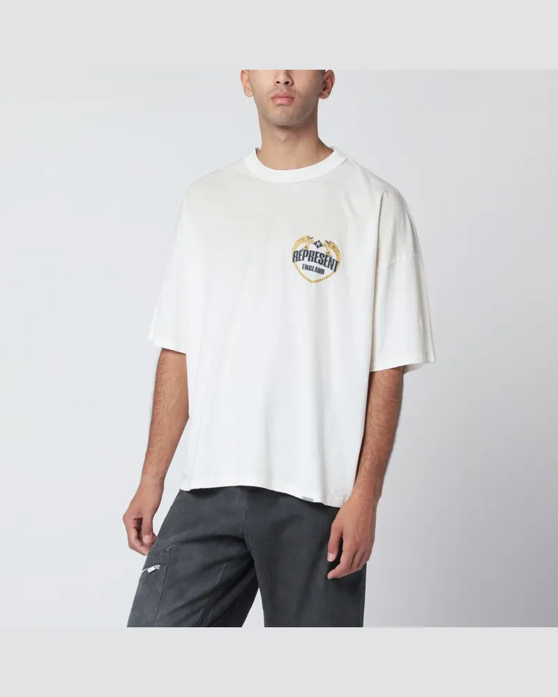 REPRESENT Écru T-Shirt aus Baumwollmischung Weiß