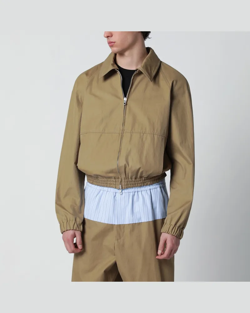 Dries van Noten Beige Jacke mit Reißverschluss aus Baumwollmischung 