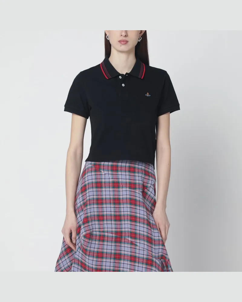Vivienne Westwood Schwarzes Baumwoll-Poloshirt Schwarz