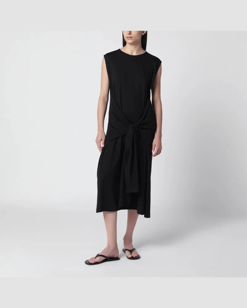 Totême Maxikleid aus Jersey mit Gürtel aus schwarzer Baumwolle Black
