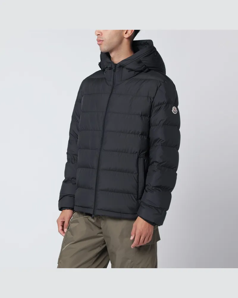 Moncler Schwarze Daunenjacke mit Kapuze Schwarz
