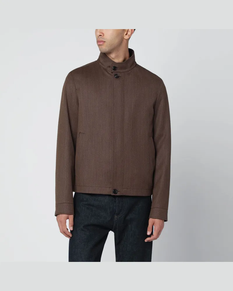 Ermenegildo Zegna Braune Wolljacke Brown