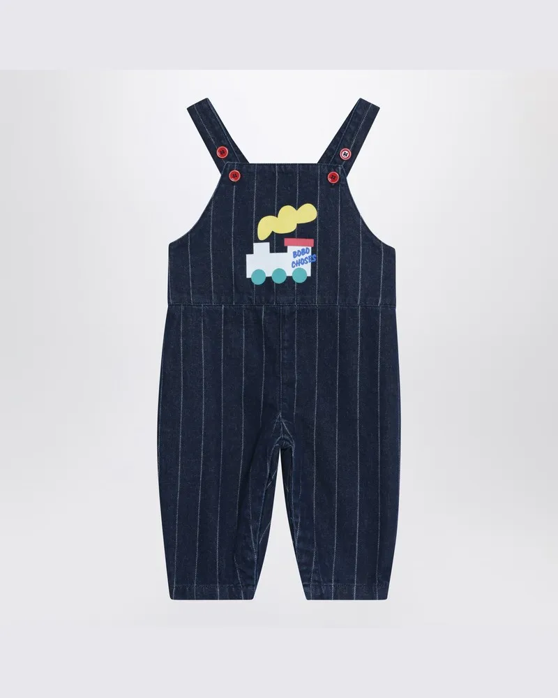 BOBO CHOSES Marineblaue Jeans-Latzhose mit Schleppe Blau