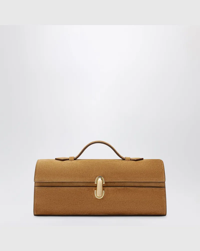 SAVETTE Slim Symmetry Pochette aus hellbraunem Kalbsleder Beige