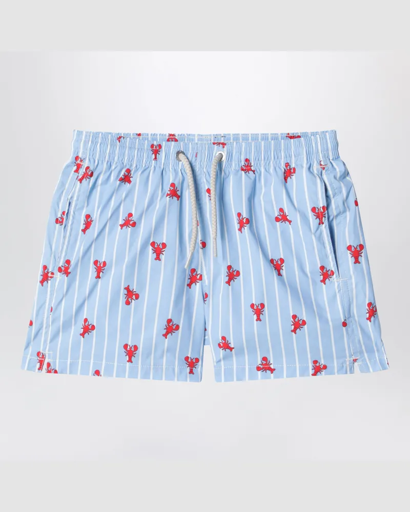 MC2 Saint Barth Hellblaue Badehose Jean mit Krabben-Print Light