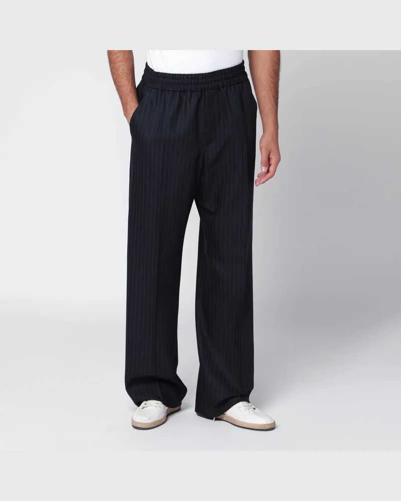 Golden Goose Dunkelblaue Nadelstreifenhose Blau