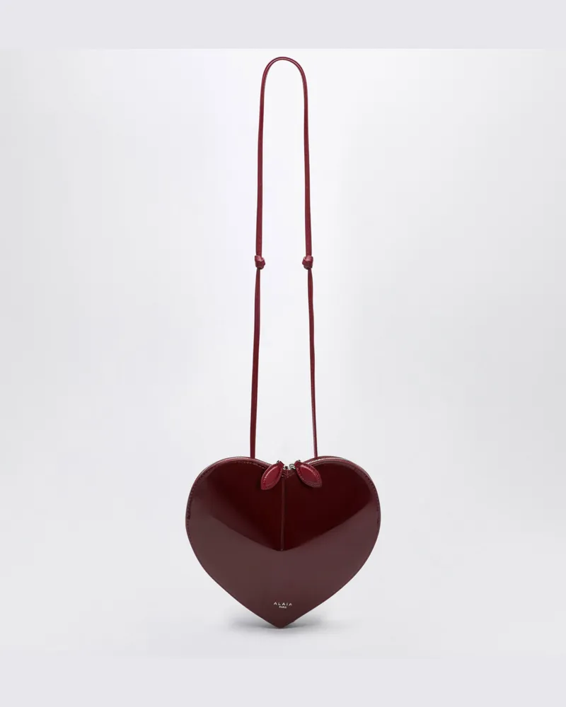 Alaïa Dunkelrote Le Coeur Tasche aus Lackleder Red