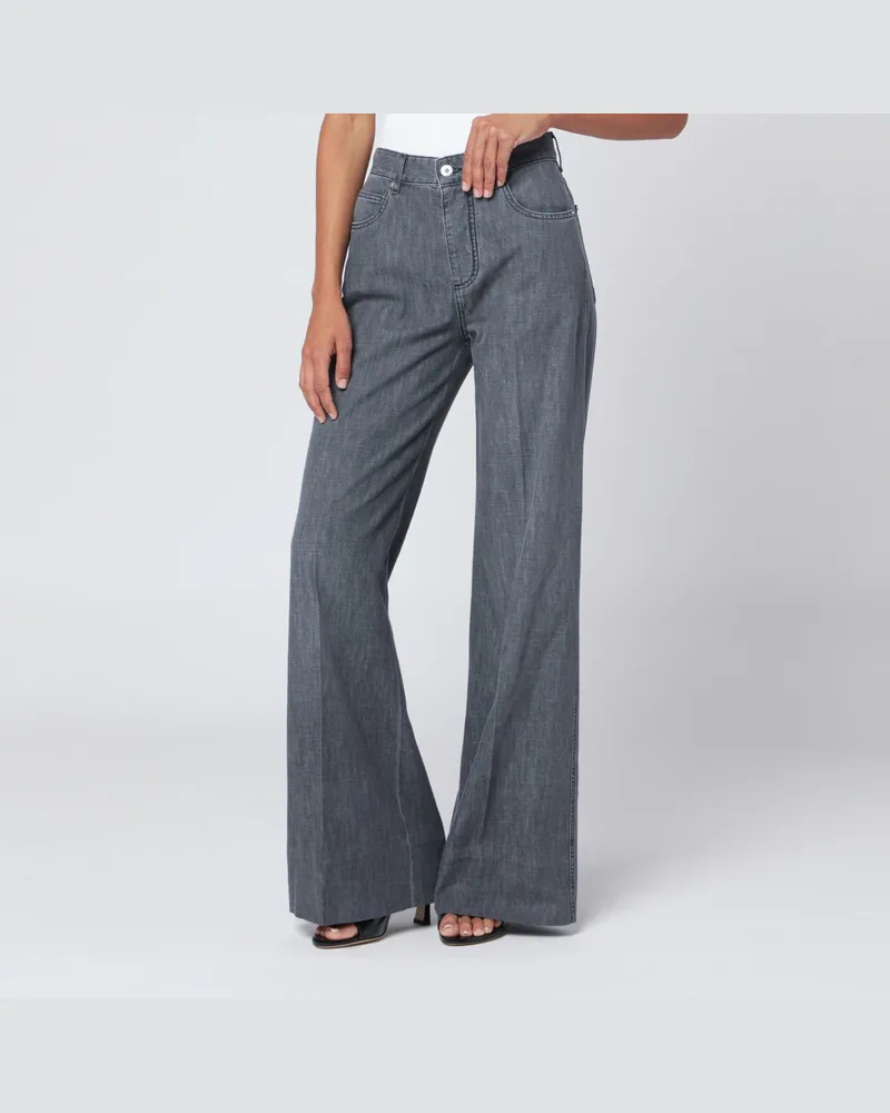 Bottega Veneta Schwarze ausgebleichte Palazzo-Jeans Black