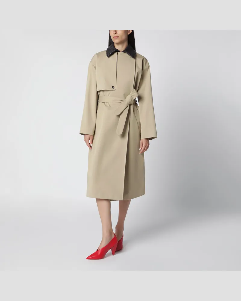Bottega Veneta Trenchcoat aus Baumwolle in Sahara Beige