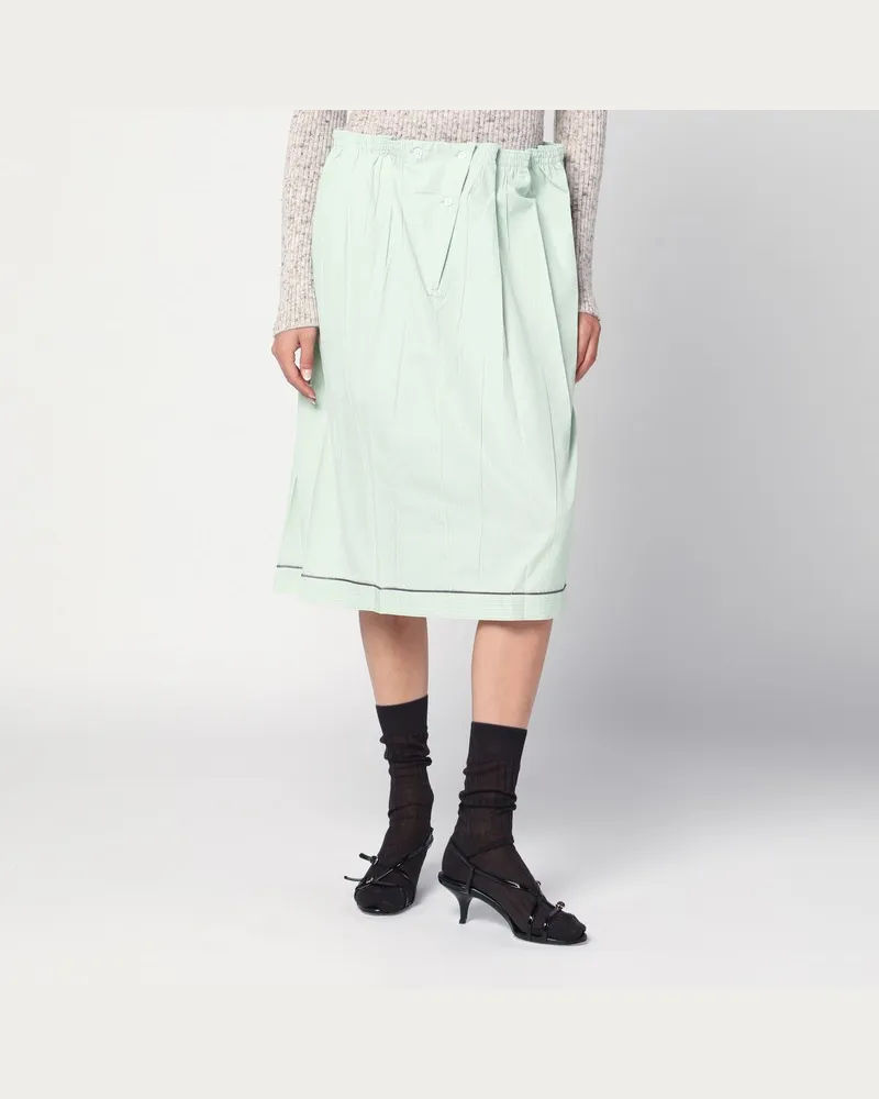 Prada Aquafarbener Baumwollrock Hellblau