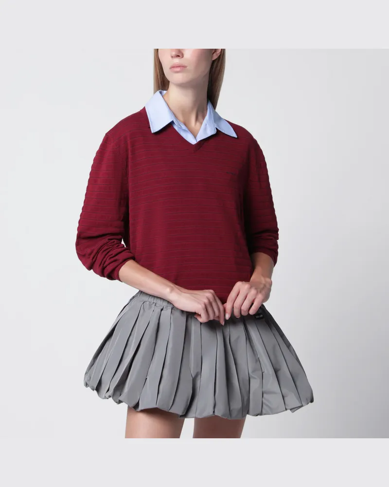 Miu Miu Piqué-Strickpolo aus Baumwolle in Amaranto Red