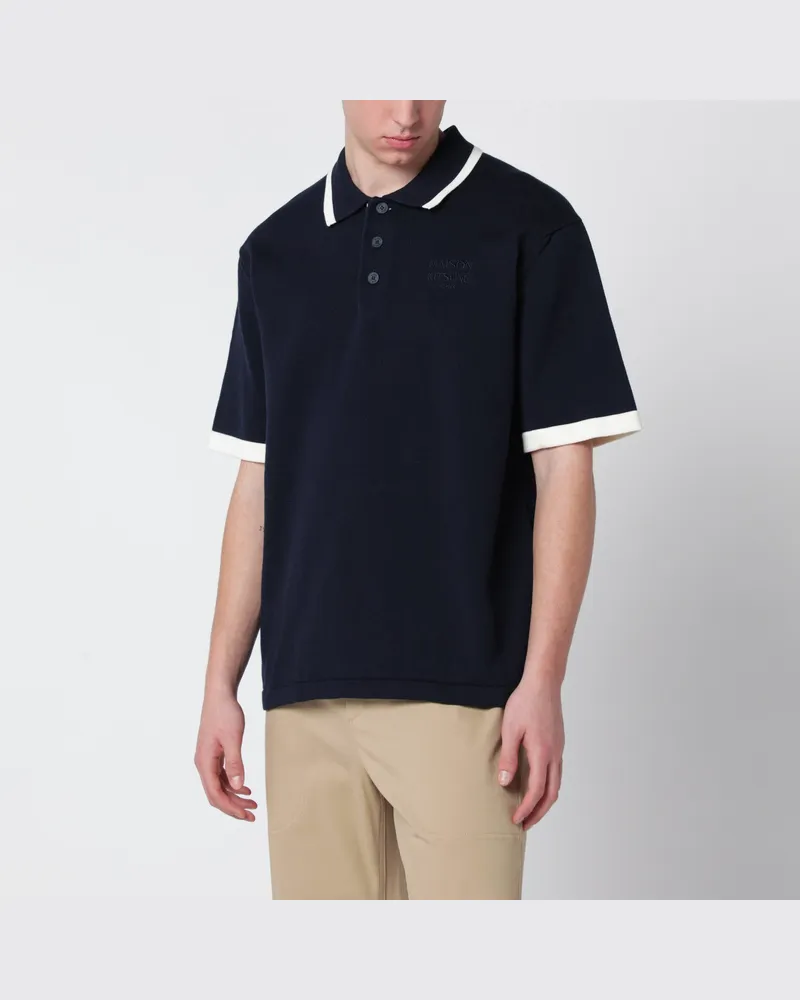 Kitsuné Marineblaues Comfort-Fit Poloshirt aus Baumwolle Blue