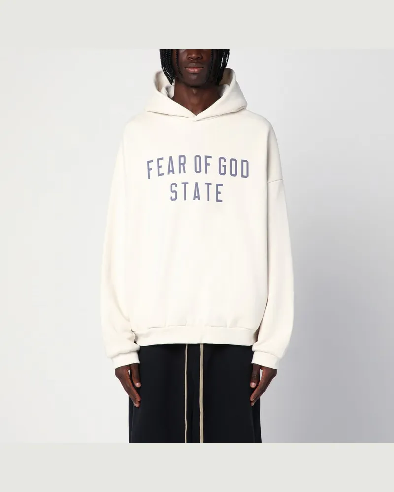 Fear of God Weißer Hoodie mit Logo Grün