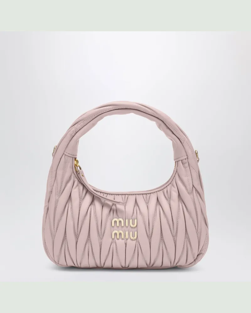 Miu Miu Kleine Miu Wander Tasche aus Matelassé-Leder in Alabastro Pink