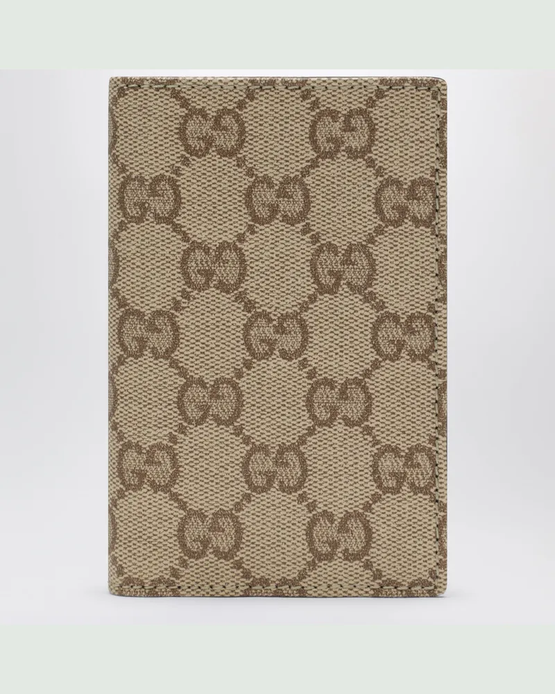 Gucci Essence Classic Kartenetui aus sandbeigem GG-Gewebe Beige