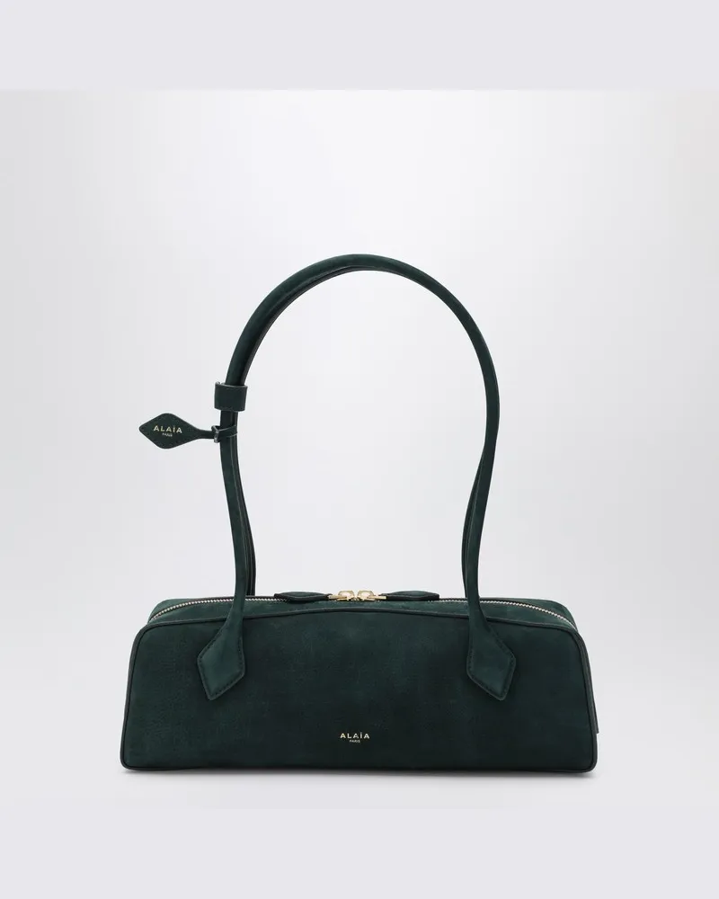 Alaïa Mittlere Le Teckel Tasche aus grünem Nubukleder Grün