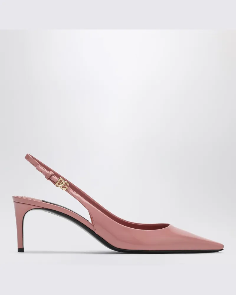 Dolce & Gabbana Rosa Slingback-Dekolleté-Schuh aus Leder Rosa