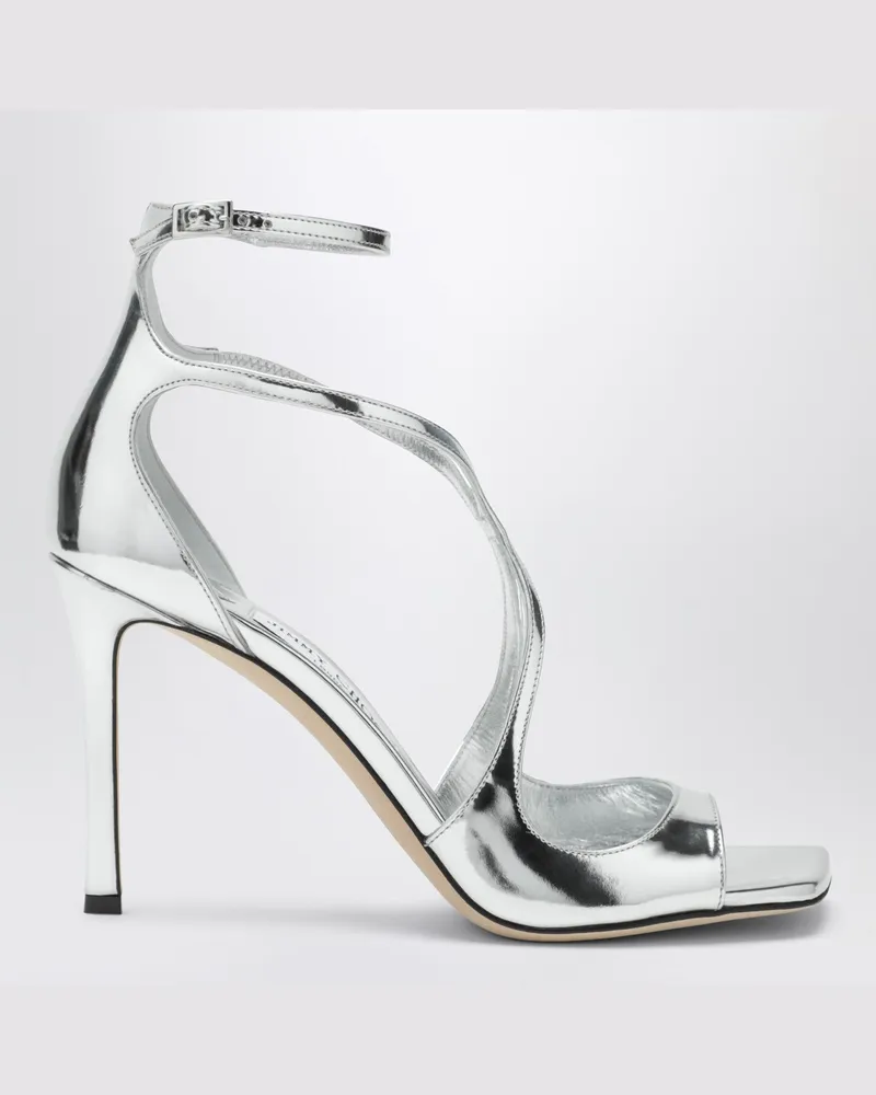Jimmy Choo Azia 95 Sandalen in metallischem Silber Metal
