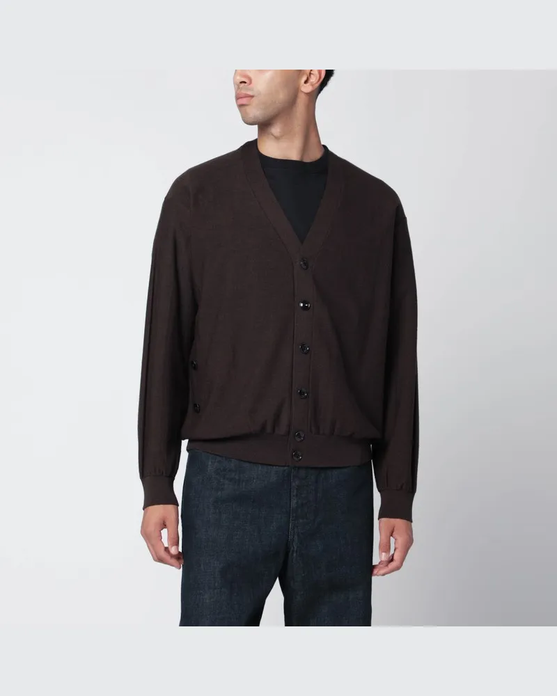 Christophe Lemaire Kakaofarbenes Cardigan aus Wollmischung Braun