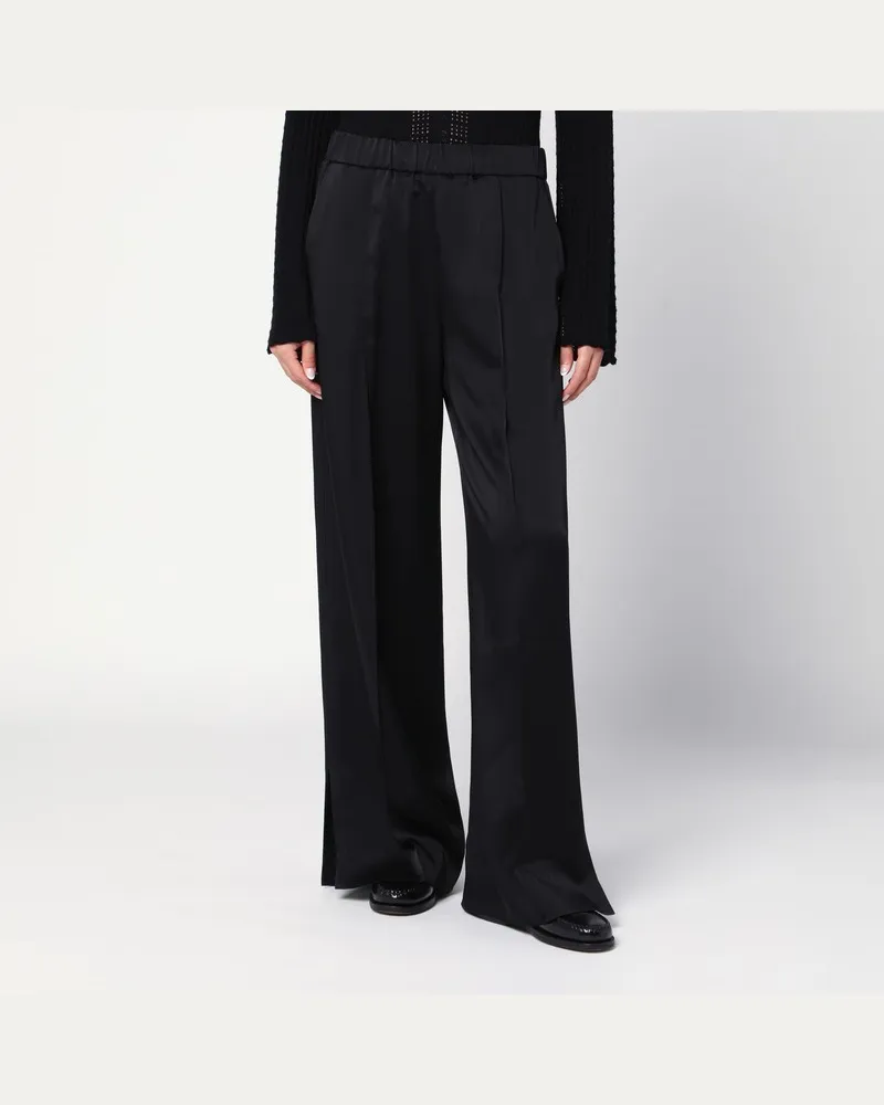 Jil Sander Palazzohose in Schwarz aus Satin Schwarz