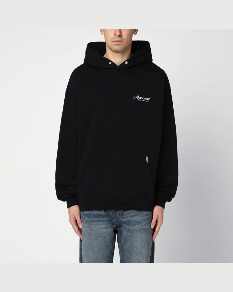 REPRESENT Schwarzer Hoodie mit Logo Schwarz