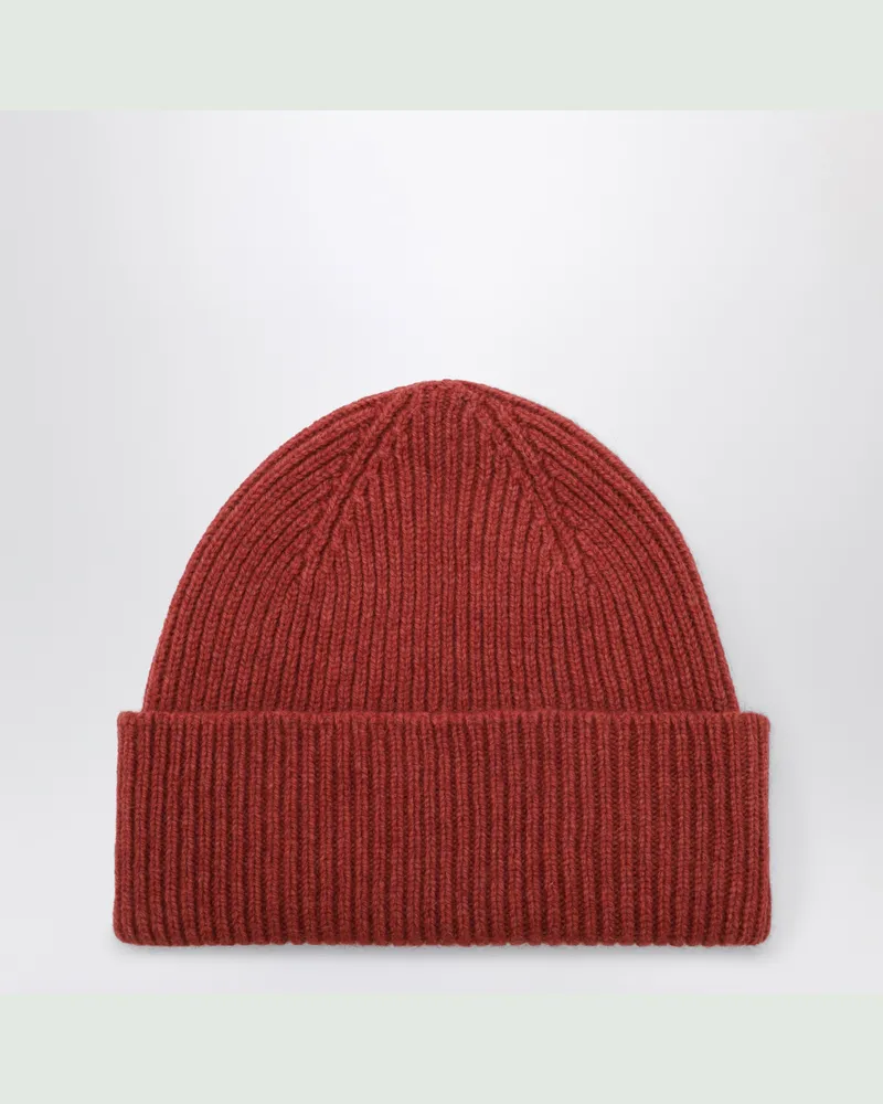 Le Bonnet Beanie aus Wolle und Caregora in Terra Red