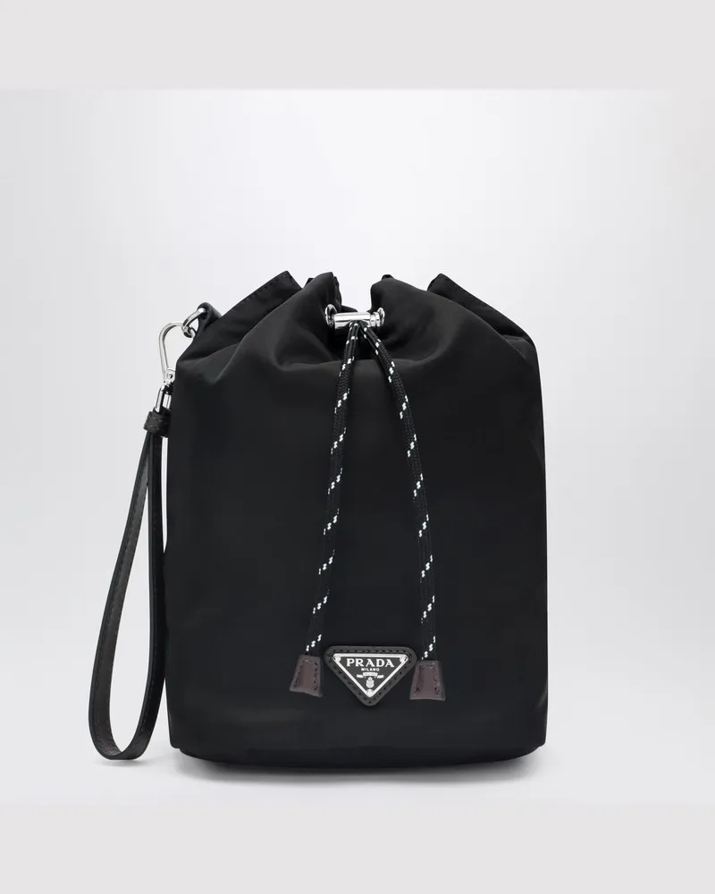Prada Speedrock Pouch aus schwarzem Re-Nylon und Leder Schwarz