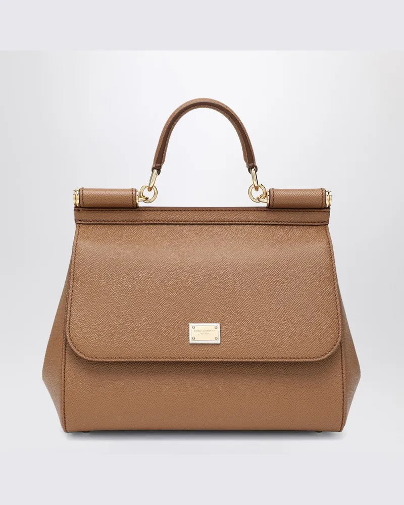 Dolce & Gabbana Große Karamell Sicily Handtasche Braun