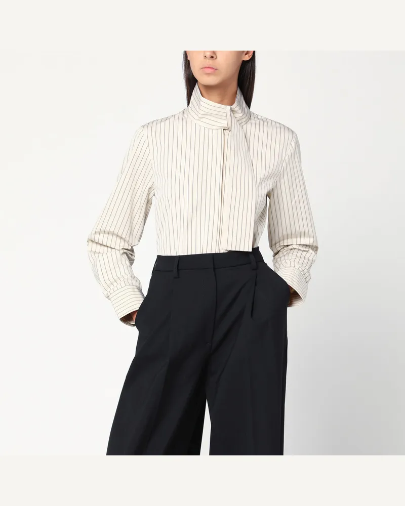 Patou Striped shirt with scarf collar White