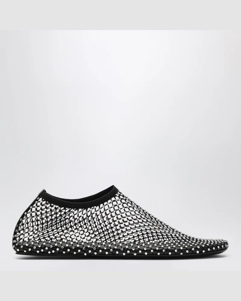 Christopher Esber Schwarze Minette Slip-on-Ballerinas aus Mesh mit Kristallen Black