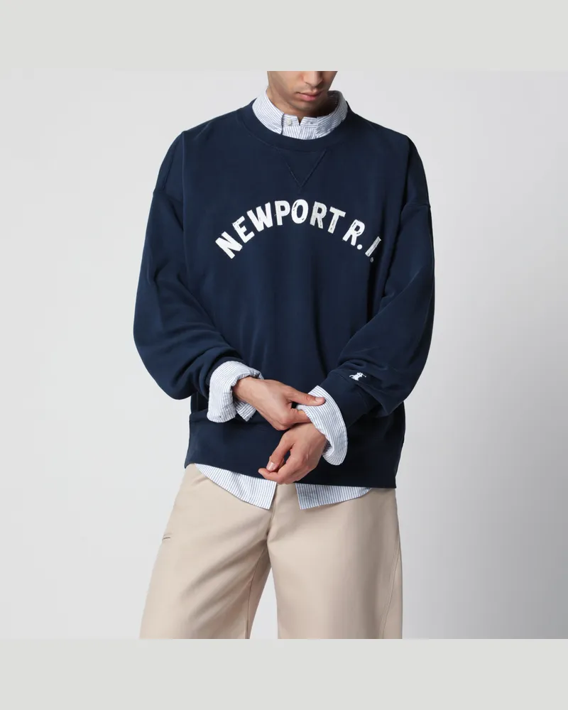Ralph Lauren Marineblaues Sweatshirt mit Stickerei Vintage-Fit Blue