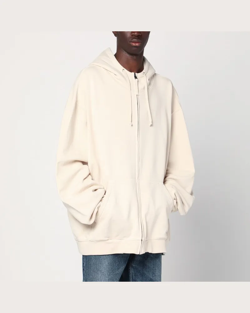 Maison Margiela Weites écrufarbenes Sweatshirt mit Numeric-Logo Weiß