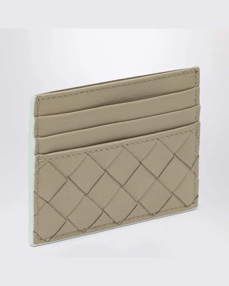 Bottega Veneta Geflochtener Kreditkartenetui ecrù/gletscherblau 