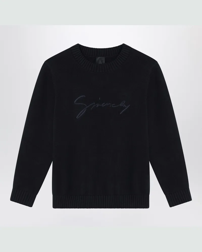 Givenchy Blauer Baumwoll-Kaschmir-Pullover Blue
