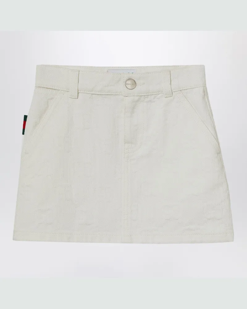 Gucci Weißer Rock aus GG-Jacquard-Denim White