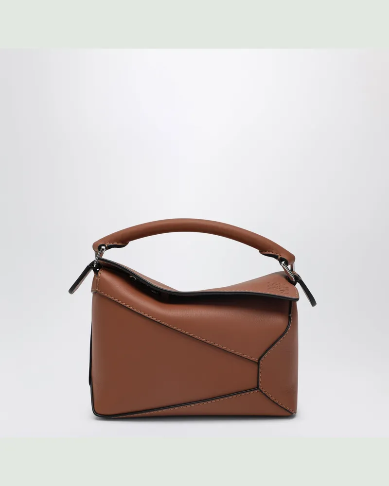 Loewe Puzzle Edge Mini-Tasche braun aus genarbtem Leder Brown