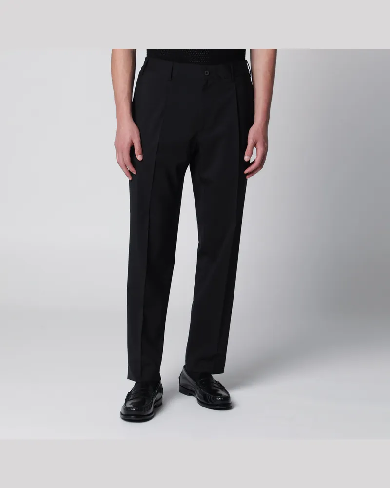 Biagio Santaniello Schwarze Hose aus Wollmischung Black