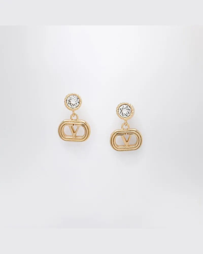Valentino Garavani Goldene Ovalette-Ohrringe mit Swarovski-Kristallen Metallisch
