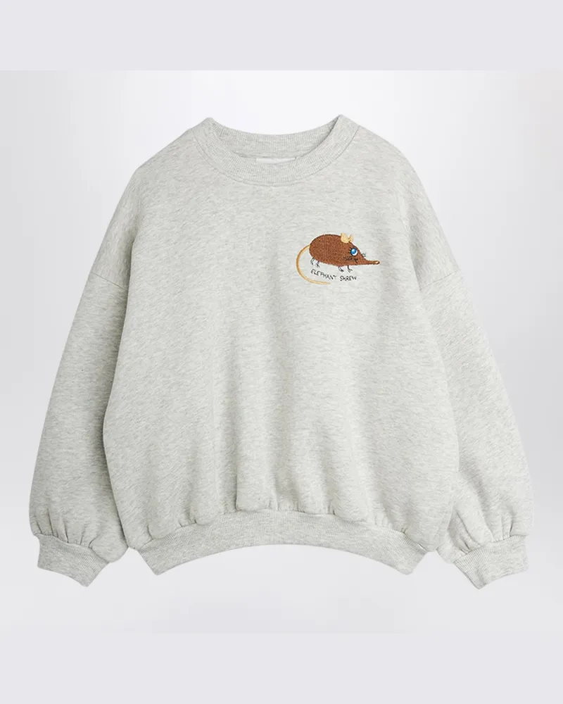 Mini Rodini Melange-graues Sweatshirt aus Bio-Baumwolle Grey
