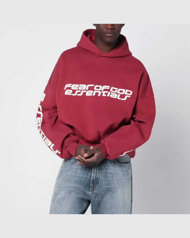 Fear of God Karmesinroter Cropped-Hoodie Red