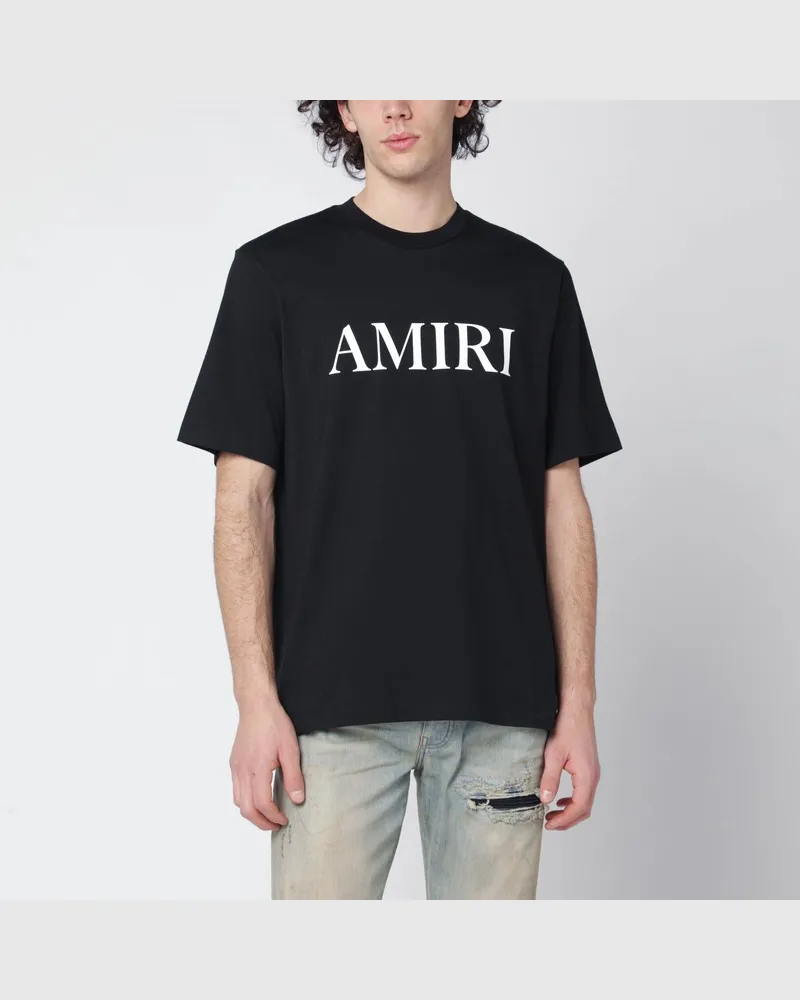 Amiri Schwarzes Baumwoll-T-Shirt mit Logo Schwarz